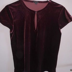 Ann Taylor Burgundy Key Hole Valor Blouse